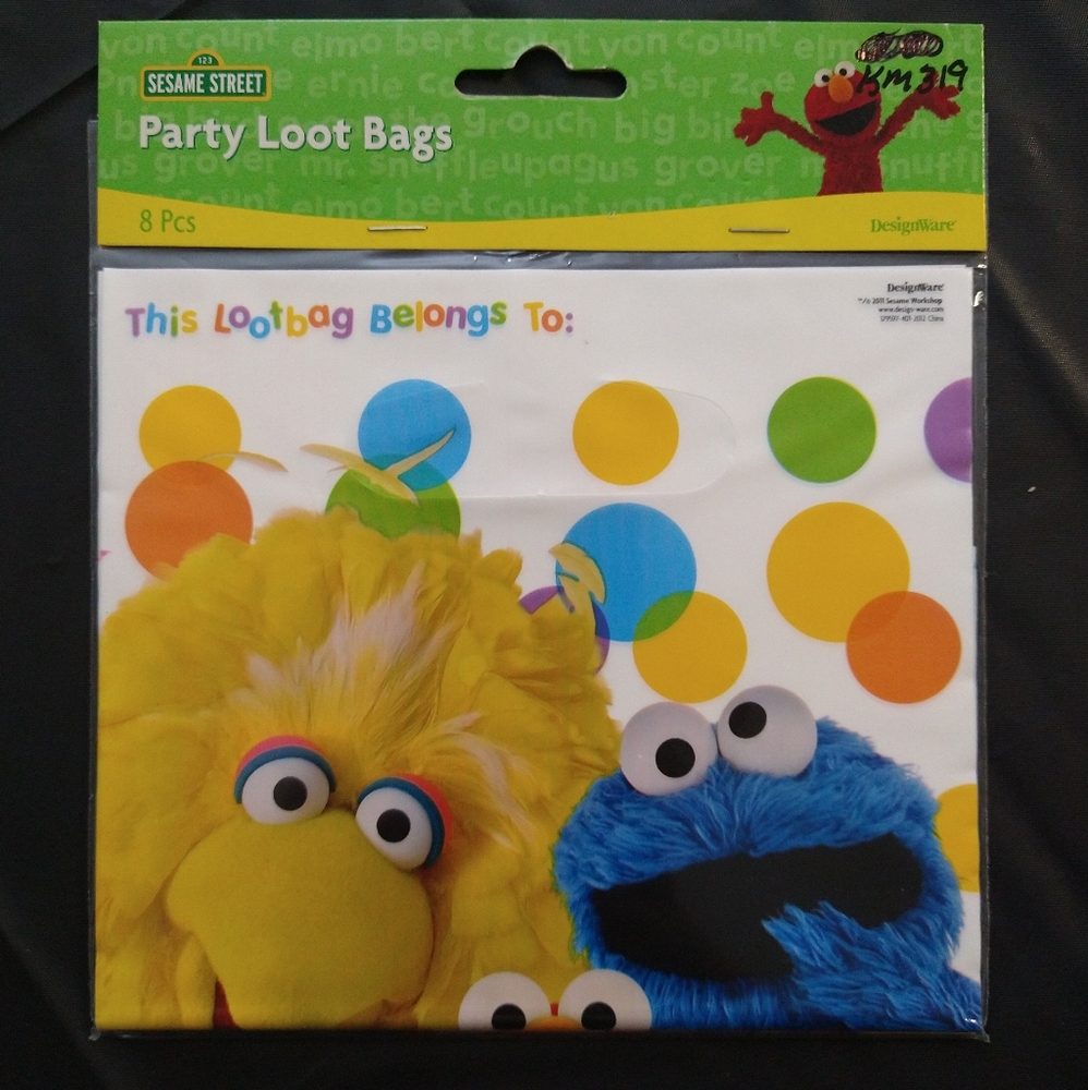 Sesame Street Party Loot Bags 8 Count NWT  2011